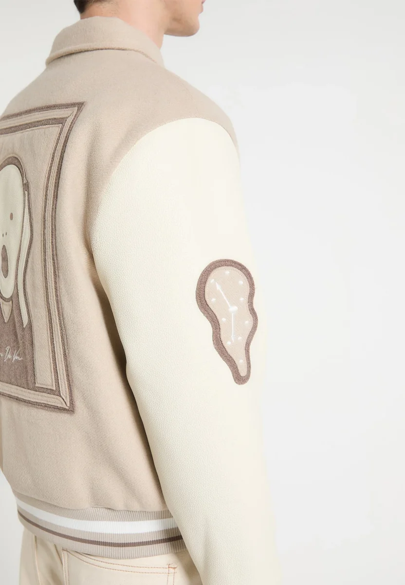Le Galerie - Wool-Blend Varsity Jacket - Beige - Image 6