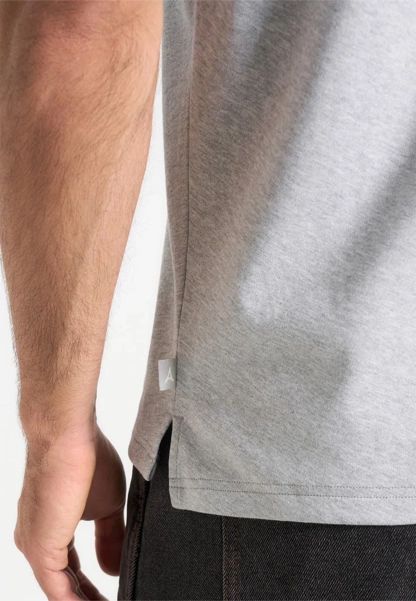 Hugo - Relaxed Fit Cotton T-Shirt With Pleat - Grey - Image 5