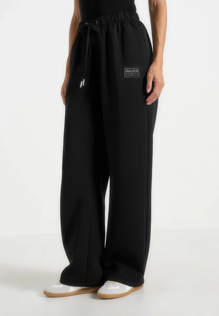 Avery - Unisex Neoprene Relaxed fit Joggers - Black - Image 7