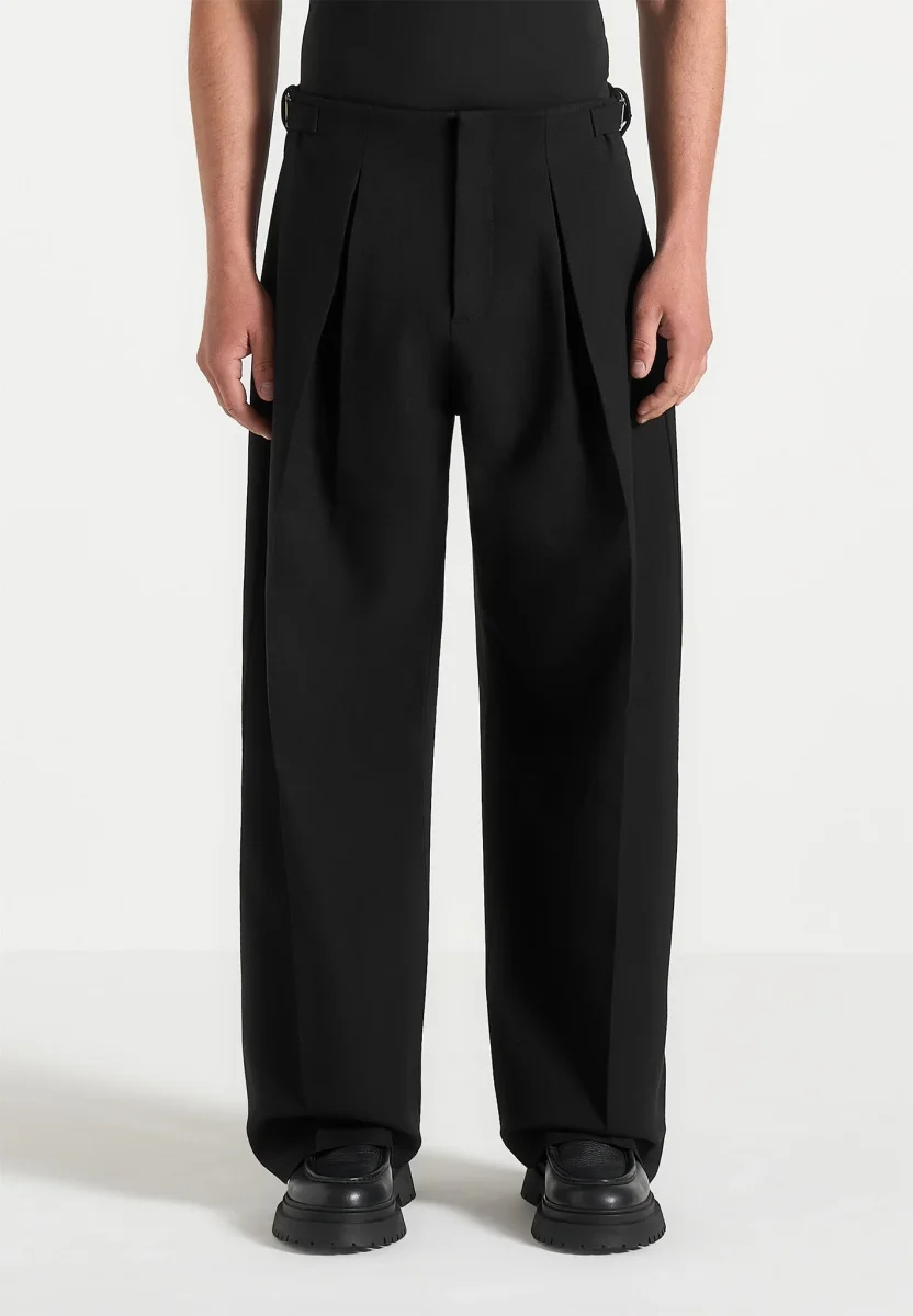 Lior - Box Pleat Wide Leg Pants - Black - Image 2