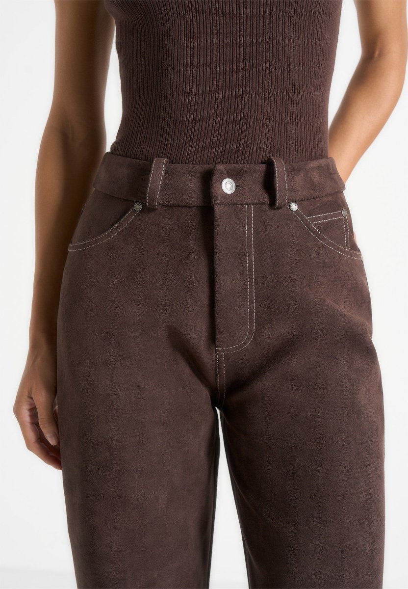 Kalie - Suede Pants - Brown - Image 6