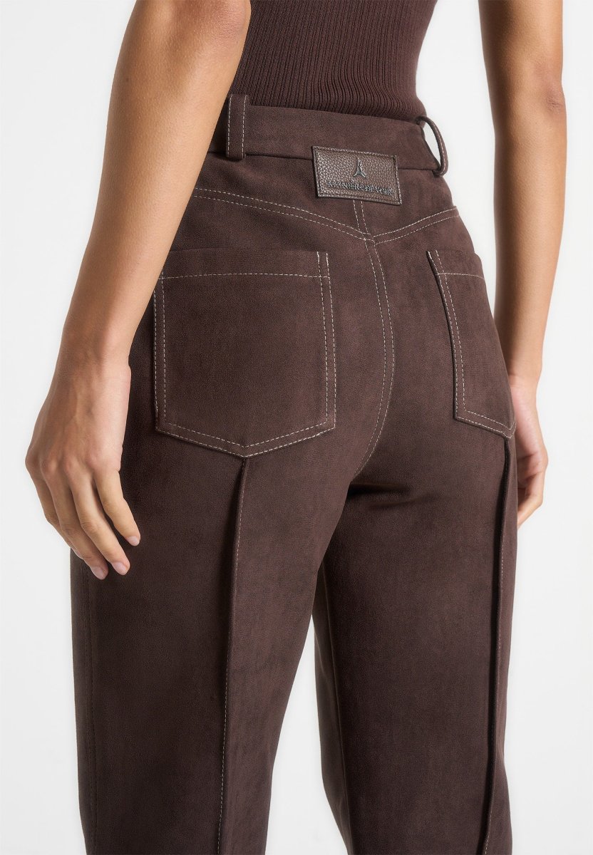 Kalie - Suede Pants - Brown - Image 4