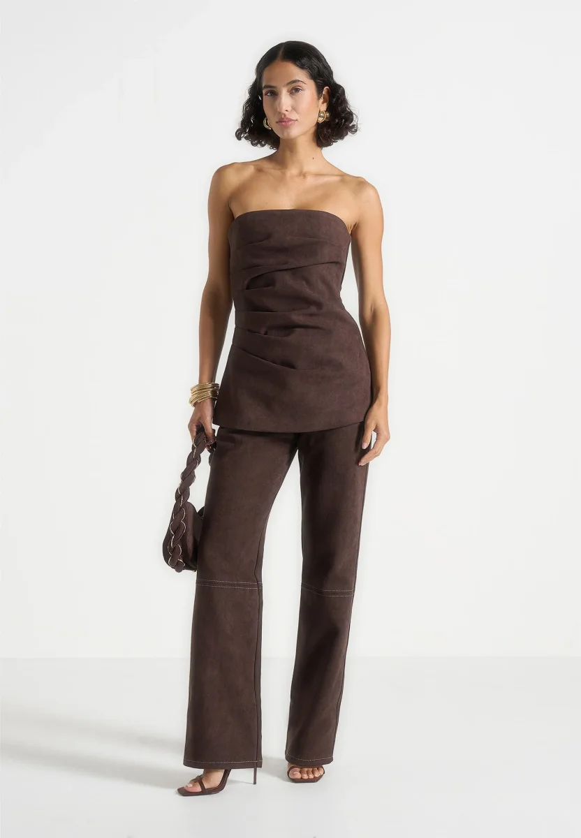Kalie - Suede Pants - Brown - Image 2