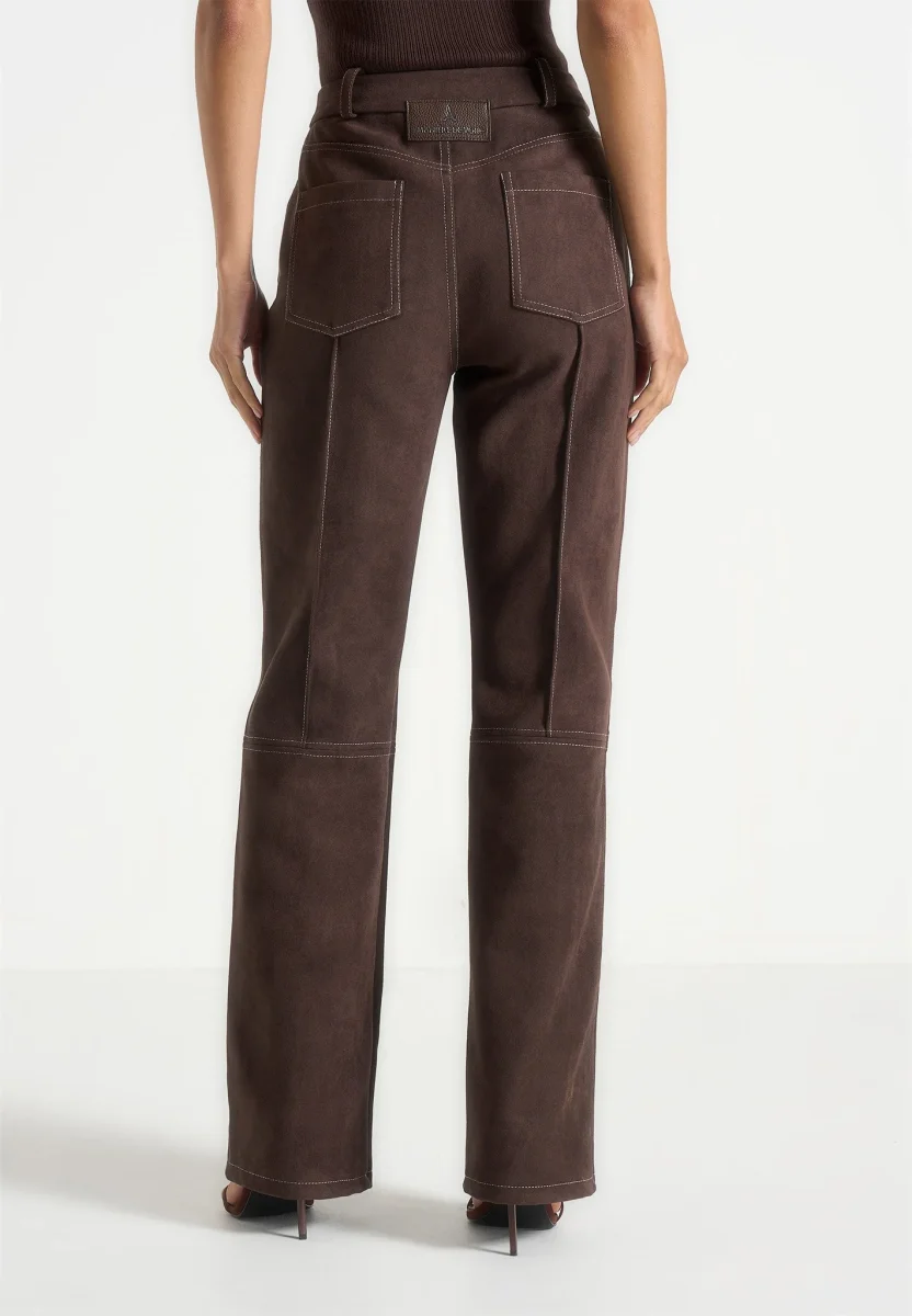 Kalie - Suede Pants - Brown - Image 7