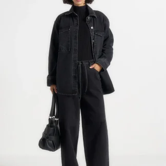 Joy - Oversized Denim Shirt - Washed Black