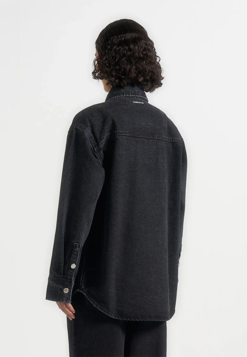 Joy - Oversized Denim Shirt - Washed Black - Image 5