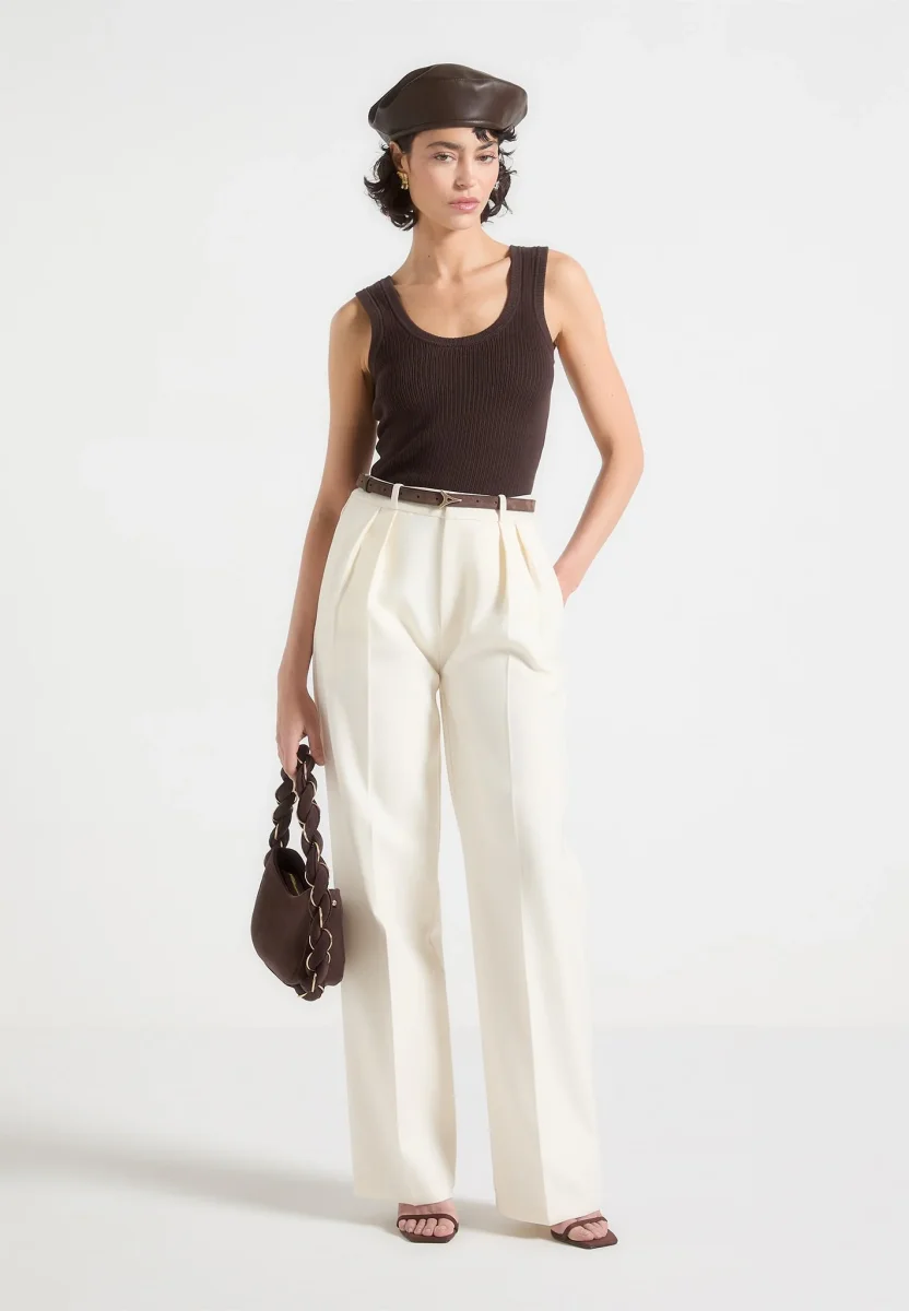 Leonie - Eiffel Slim Suede Belt - Brown/Gold - Image 5