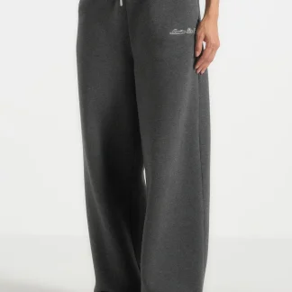 JS003 - Unisex Signature Wide Leg Joggers - Charcoal Grey