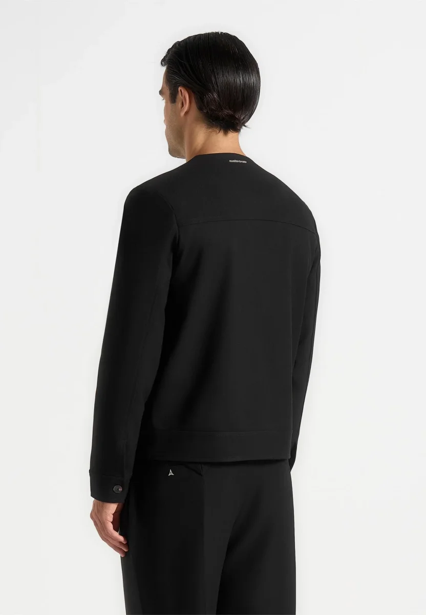 Alain - Tailored Cardigan With Contrast Placket - Black - Image 5
