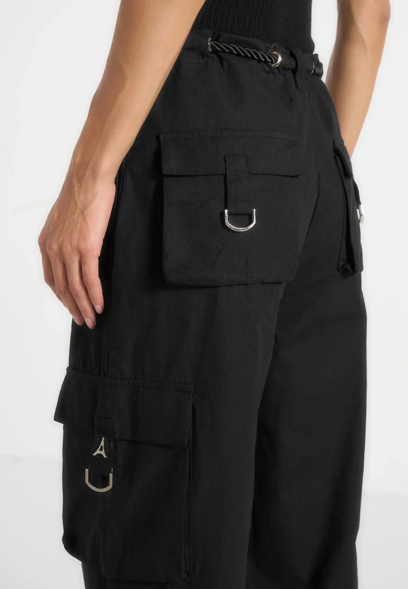 Rosa - Ripstop Parachute Cargo Pants - Black - Image 6