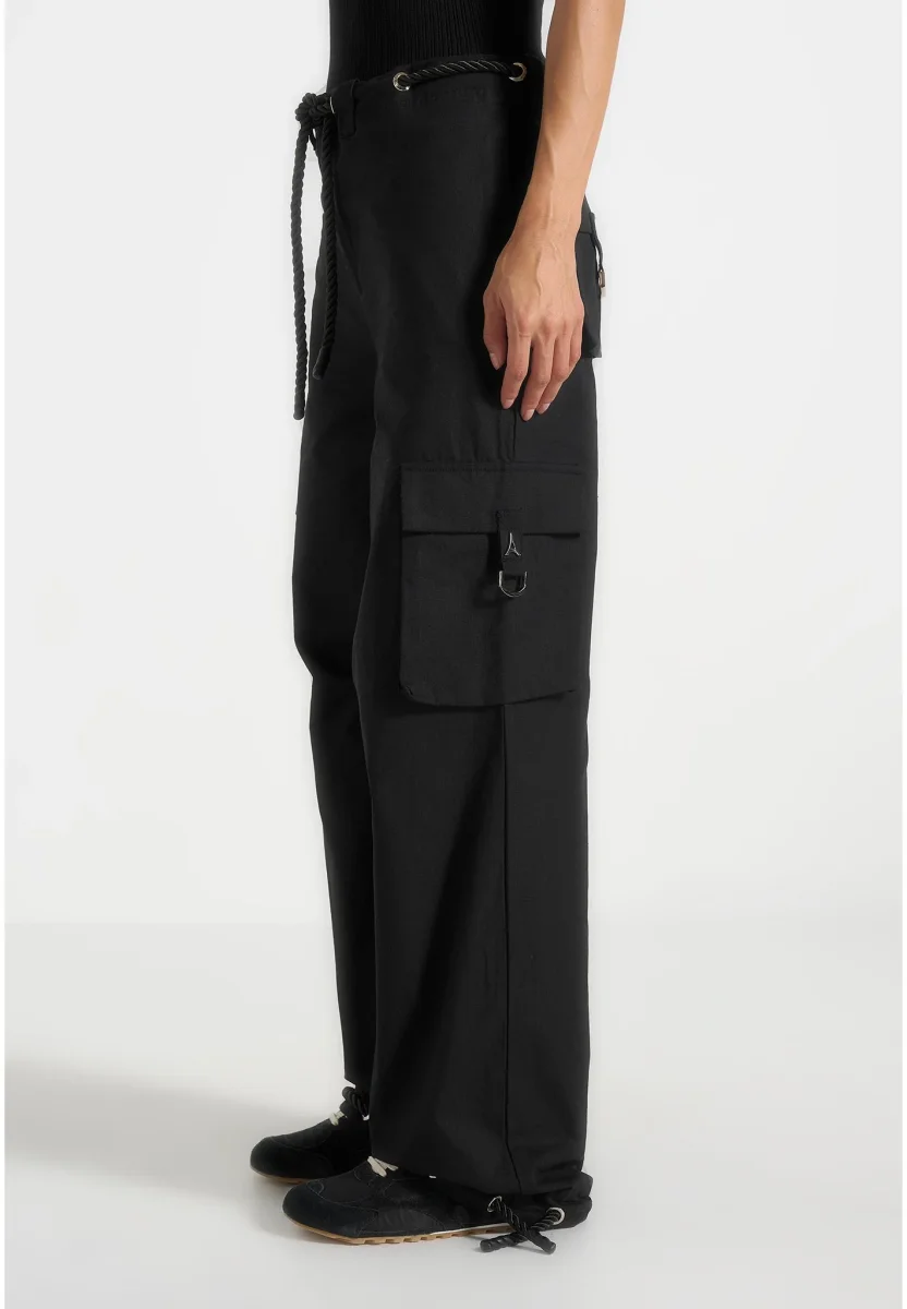 Rosa - Ripstop Parachute Cargo Pants - Black - Image 3