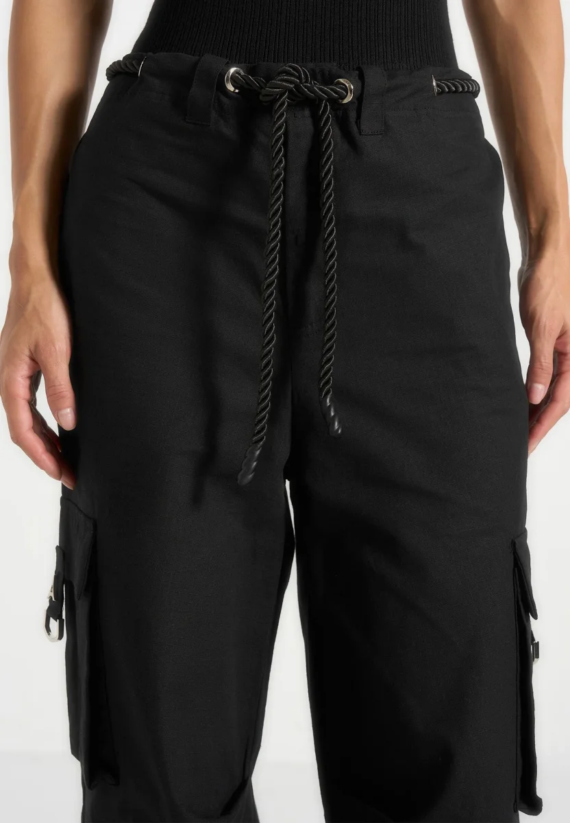 Rosa - Ripstop Parachute Cargo Pants - Black - Image 7