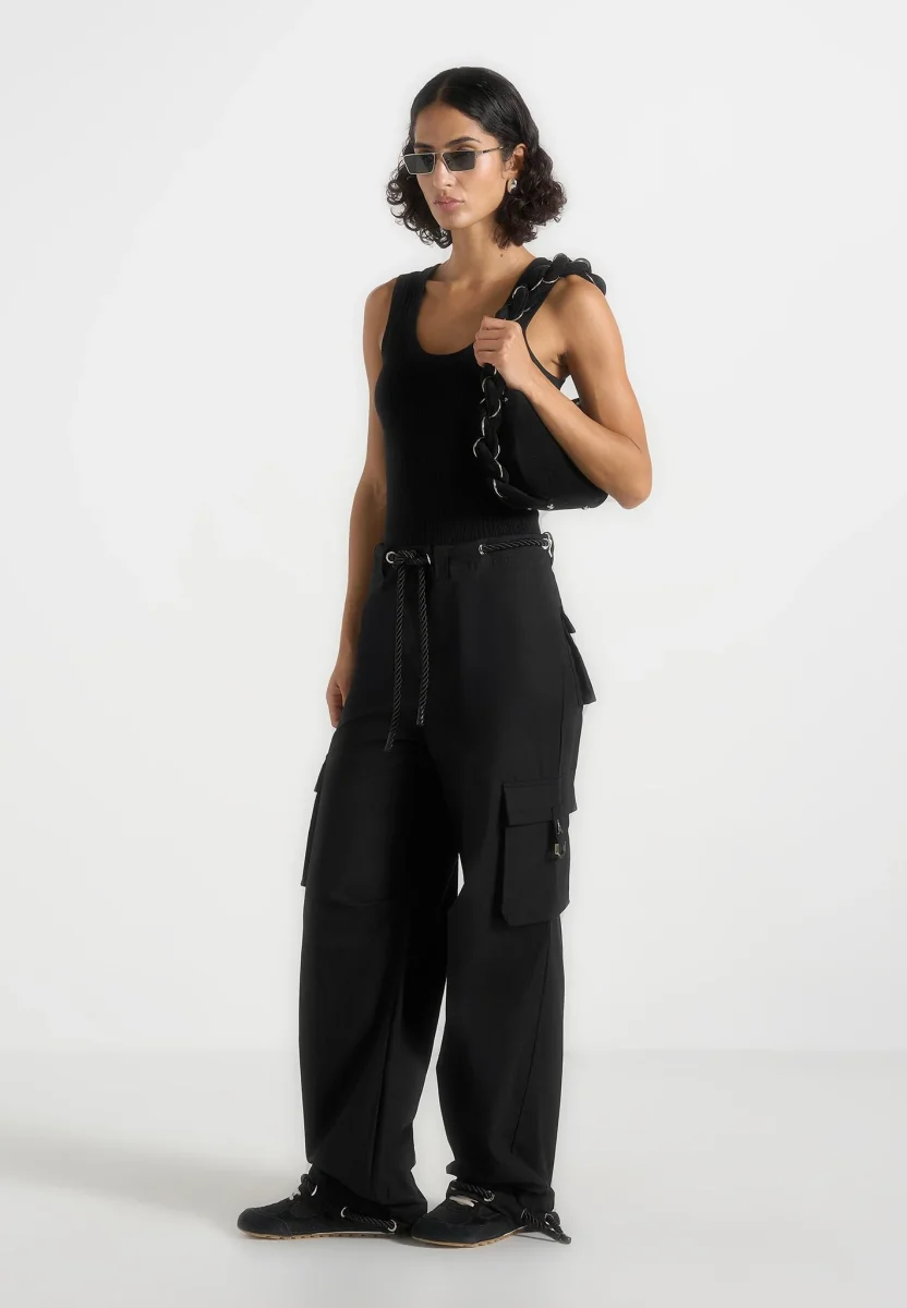 Rosa - Ripstop Parachute Cargo Pants - Black - Image 2