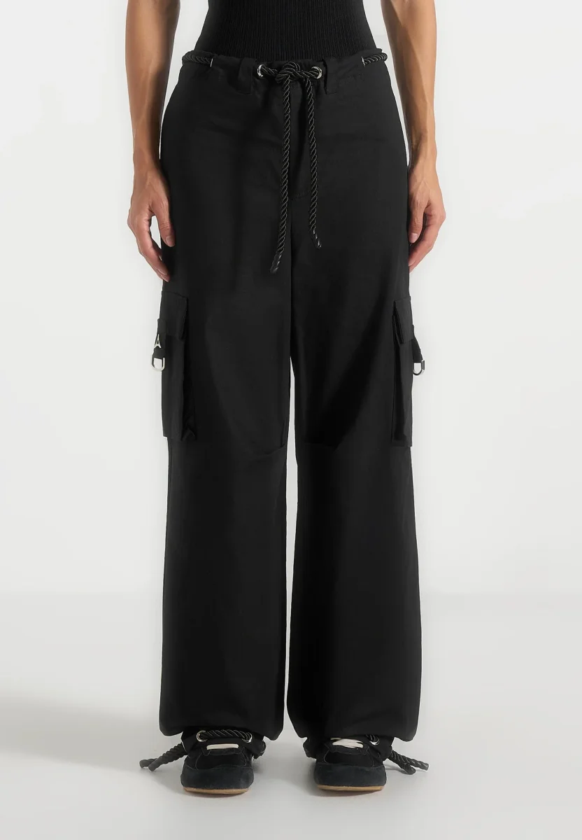 Rosa - Ripstop Parachute Cargo Pants - Black - Image 5
