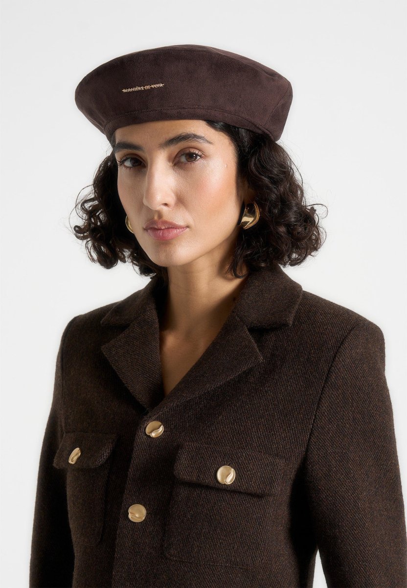 Anya - Suede Beret - Brown - Image 2