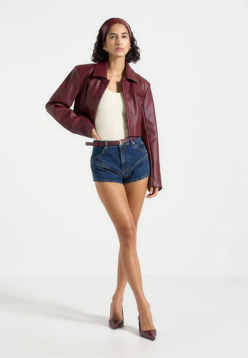 Lore - Contour Denim Mini Shorts - Indigo - Image 3