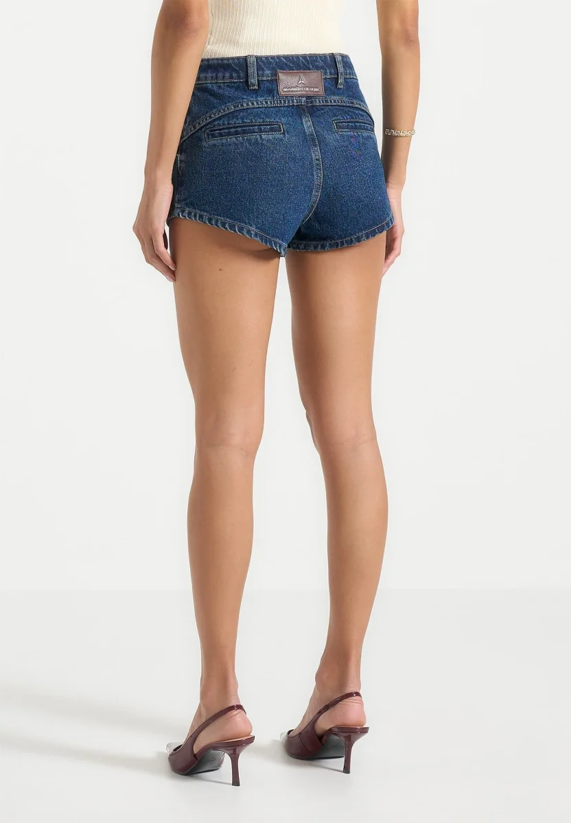 Lore - Contour Denim Mini Shorts - Indigo - Image 6