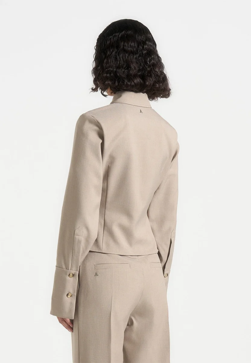 Sonia - Tailored Angled Shirt - Beige - Image 4