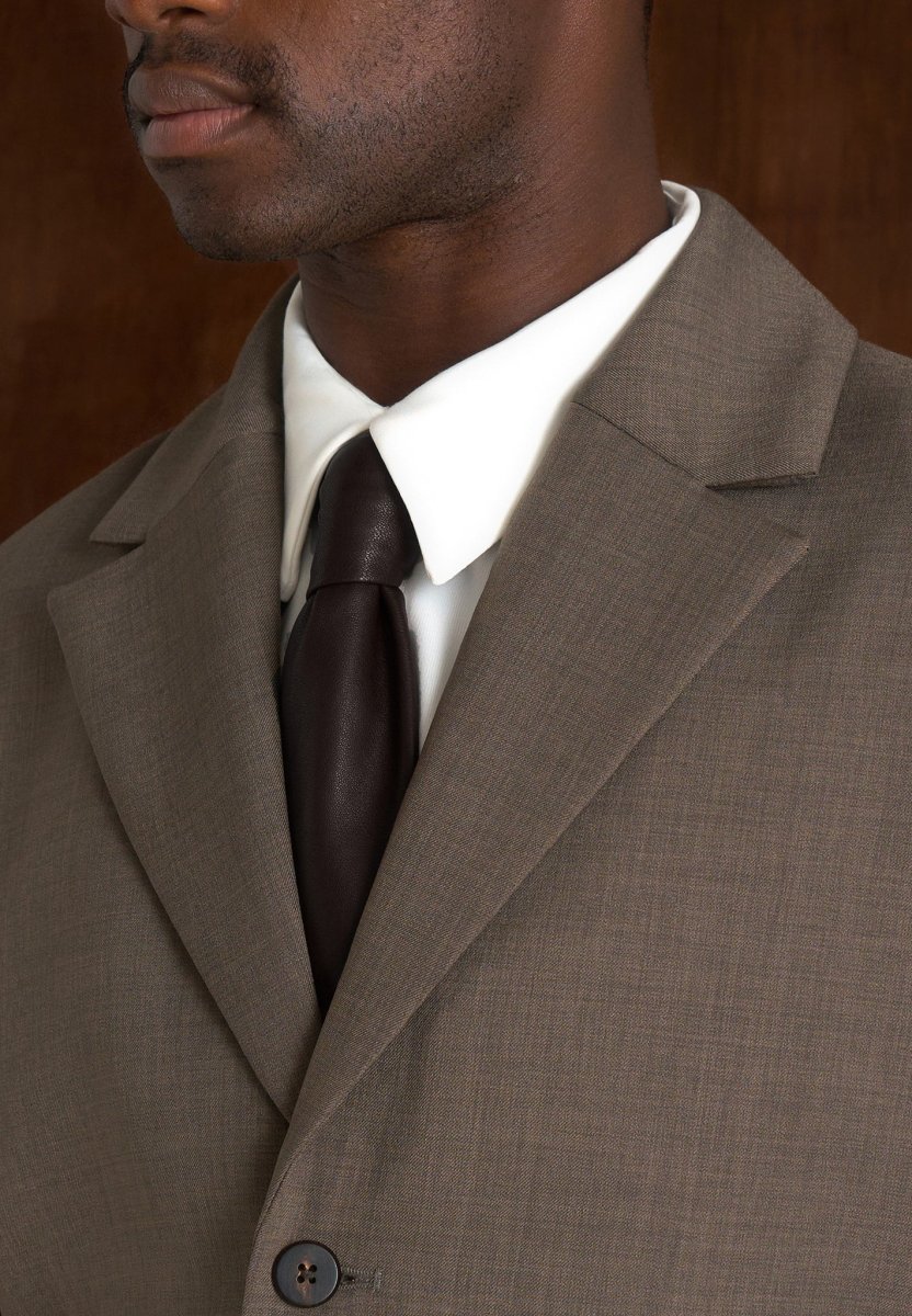 Silas - Tailored Cropped Blazer - Taupe - Image 4