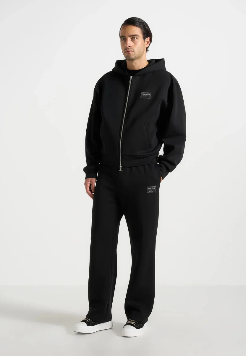 Avery - Unisex Neoprene Relaxed fit Joggers - Black - Image 3