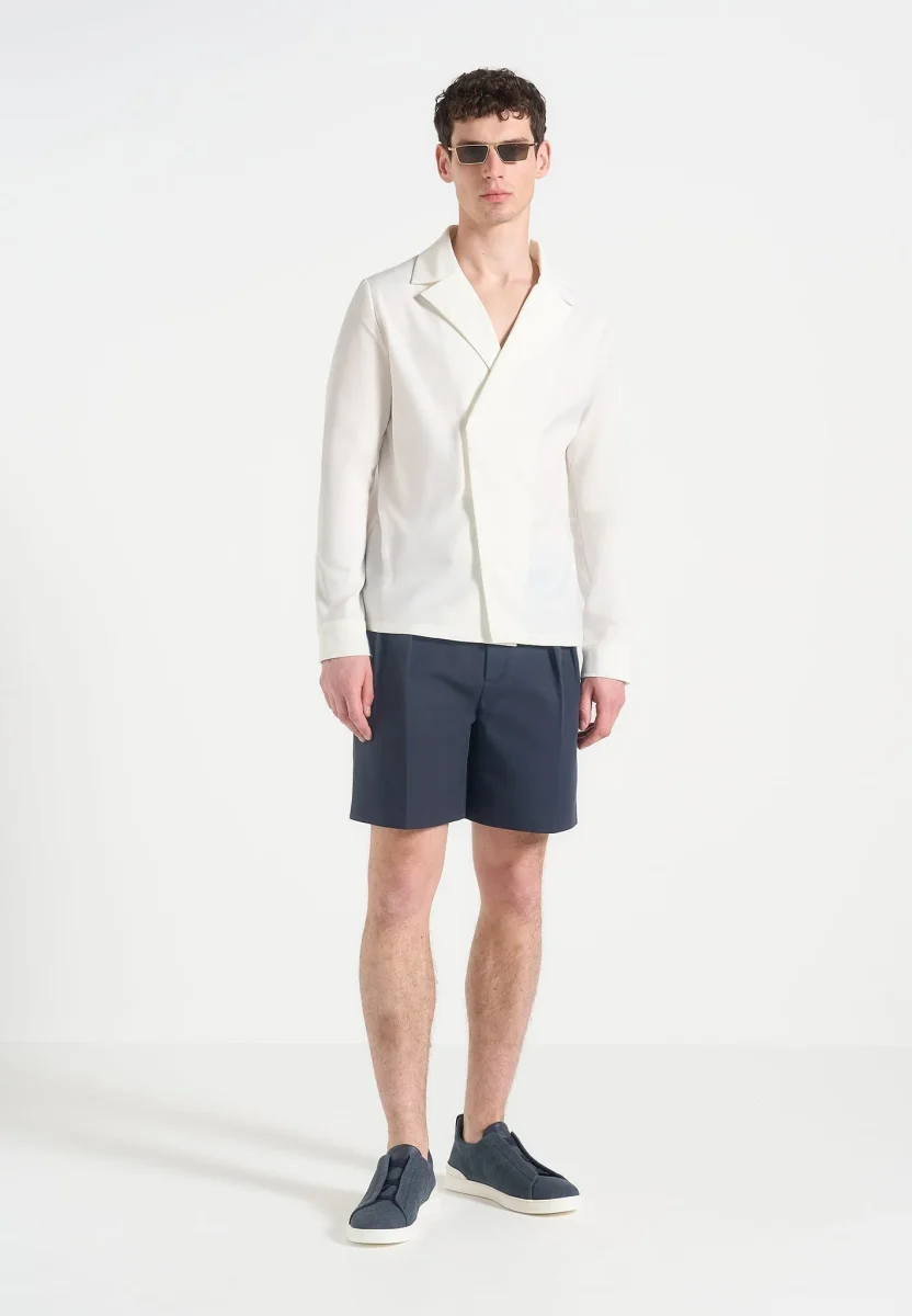 Alban - Satin Double Breasted Shirt - White - Image 3