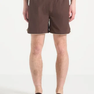 Ferdinand - Swim Shorts with Contrast Waistband - Brown