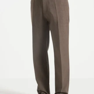 Joseph - Regular Fit Hatched Tailored Pants - Light Brown