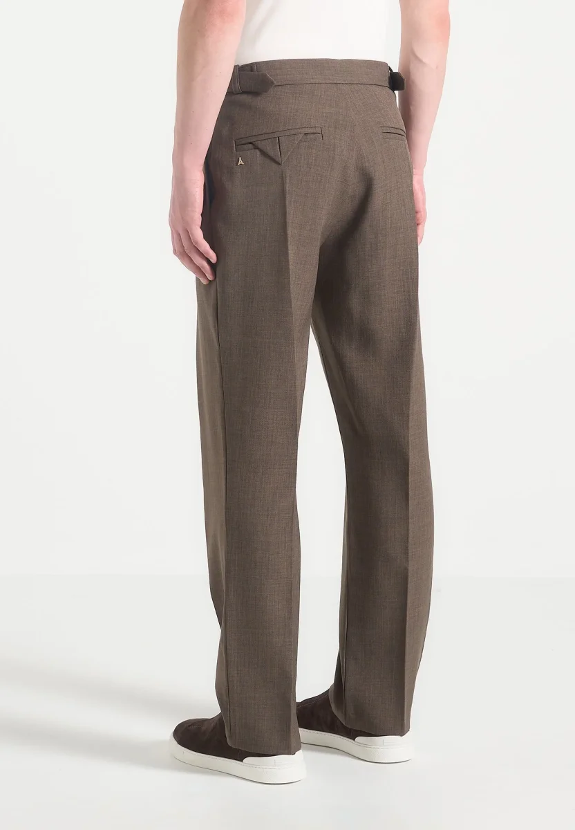 Joseph - Regular Fit Hatched Tailored Pants - Light Brown - Image 5