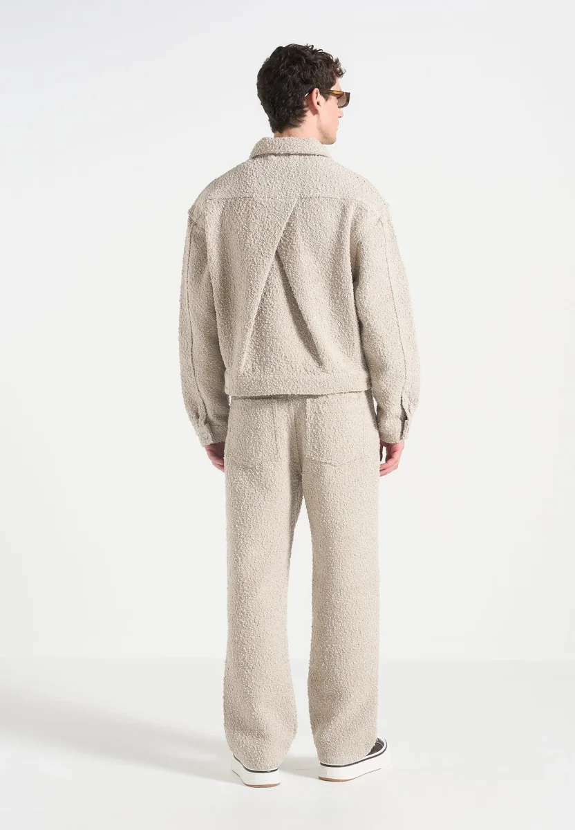 Damien - Boucle Jacket with Back Pleat - Beige - Image 8