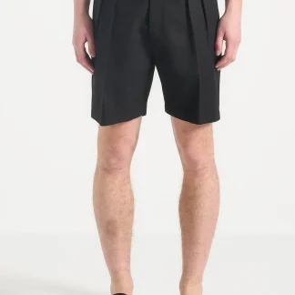 Bertrand - Twin Pleat Tailored Shorts - Black