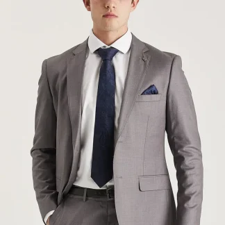 Edward - Blazer masculino cinza de corte ajustado