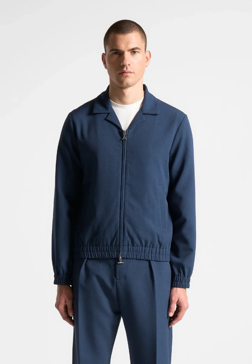 Revere Collar Jacket - Blue - Image 3