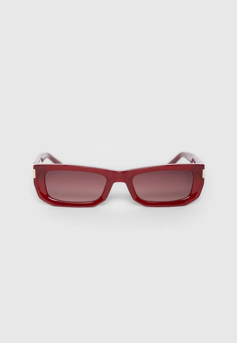 Milan - Curved-Frame Sunglasses - Red - Image 7