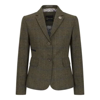 TPSTZ71 - Blazer feminino em tweed verde-oliva