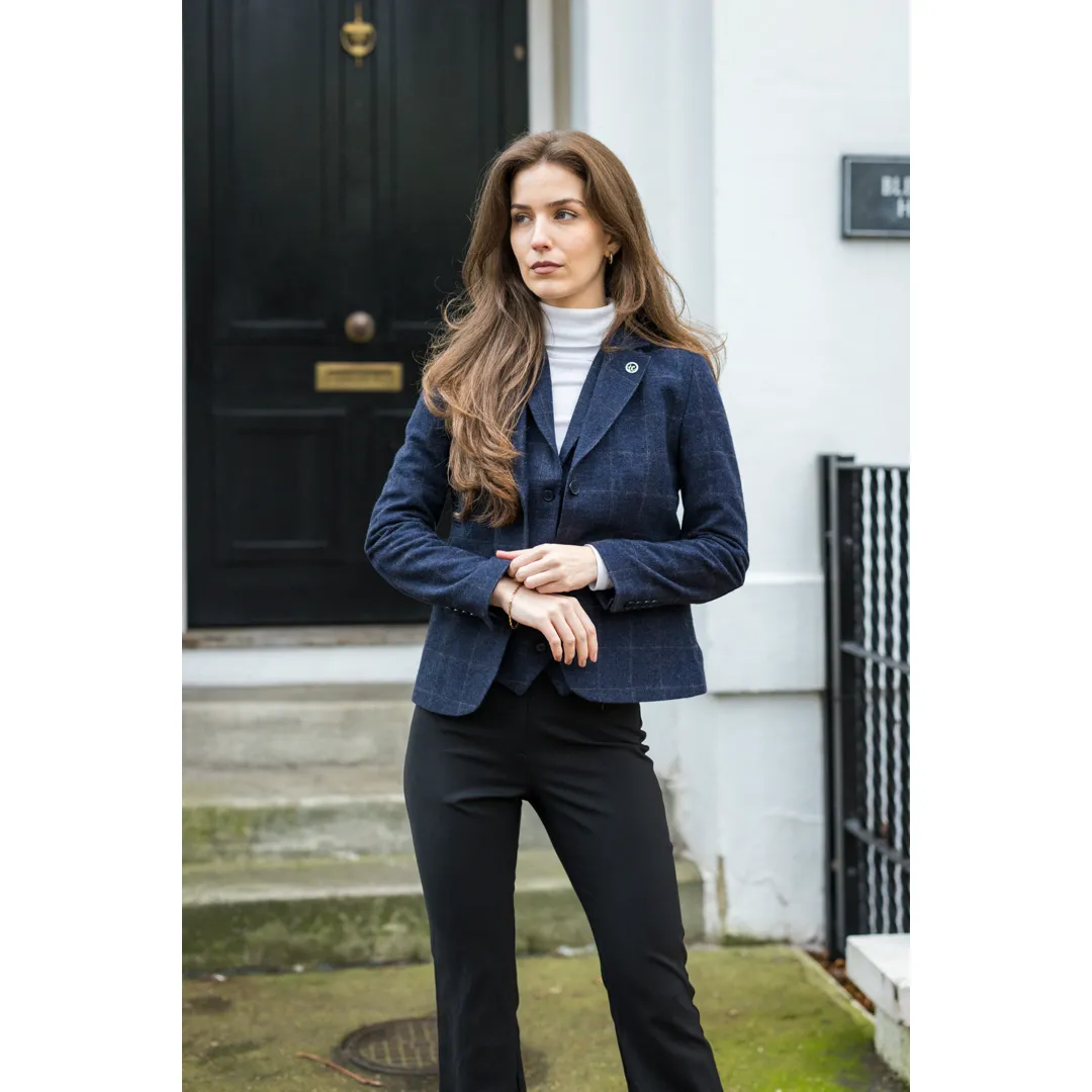TPSTZ72 - Blazer feminino em tweed azul marinho - Image 5