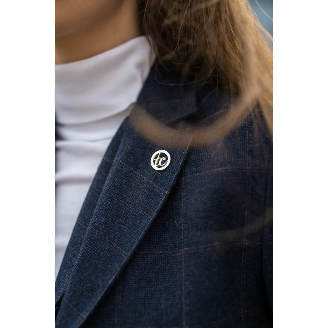 TPSTZ72 - Blazer feminino em tweed azul marinho - Image 7