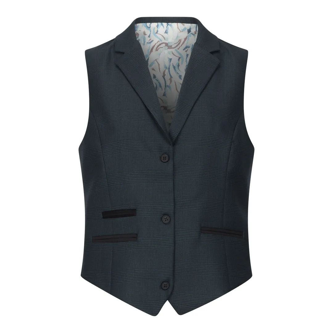 TPW53 - Terno feminino verde de 3 peças com estampa Príncipe de Gales - Image 7