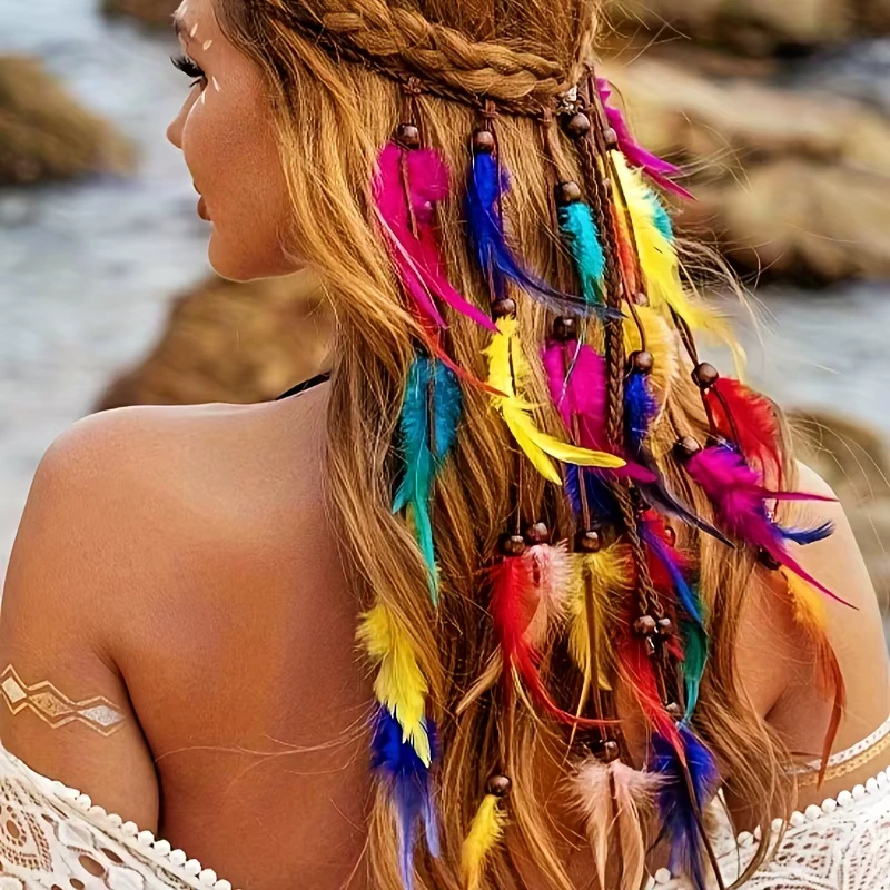 Tiara Boho Penas Coloridas - Image 4