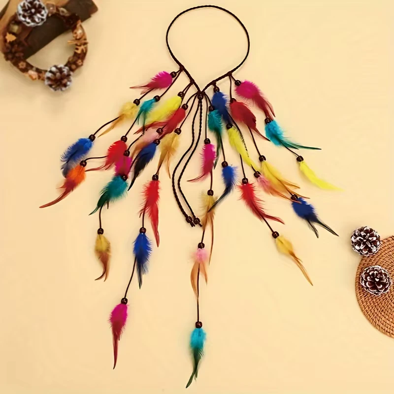 Tiara Boho Penas Coloridas - Image 3