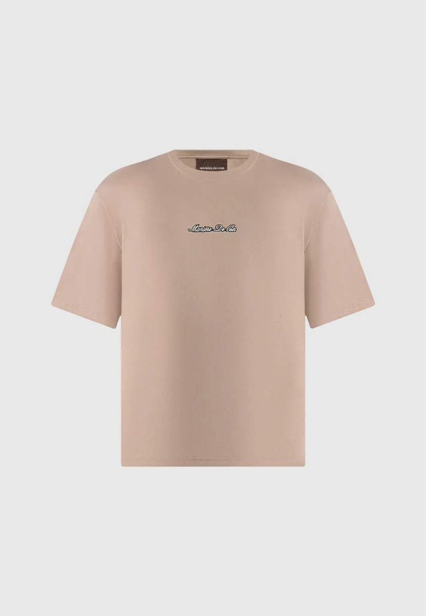 TS001 - Unisex Signature Relaxed Fit Cotton T-Shirt - Taupe - Image 4