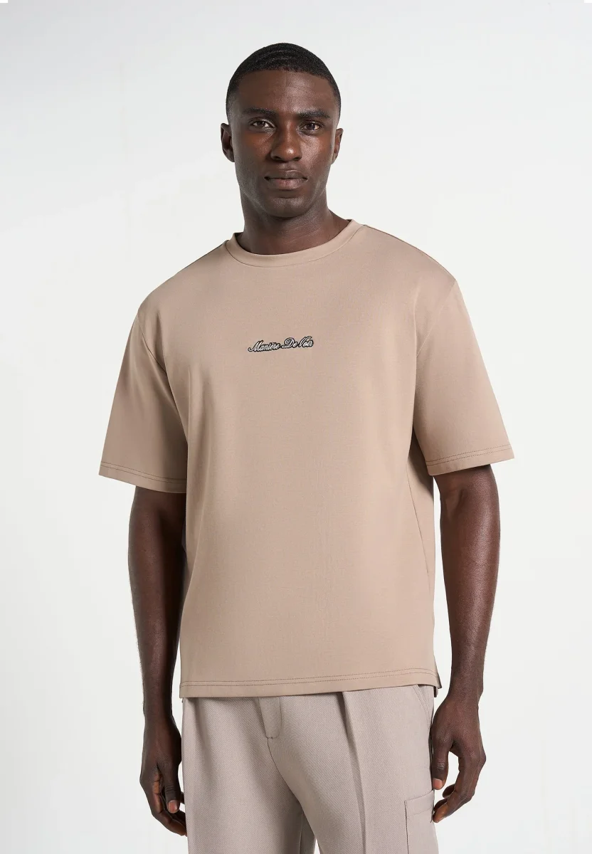 TS001 - Unisex Signature Relaxed Fit Cotton T-Shirt - Taupe - Image 9