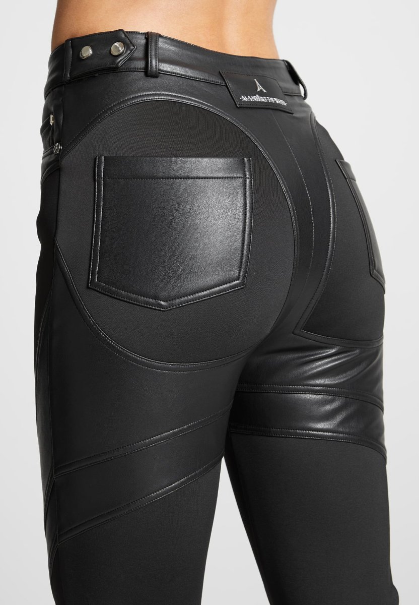 Leather Contour Leggings - Black - Image 8