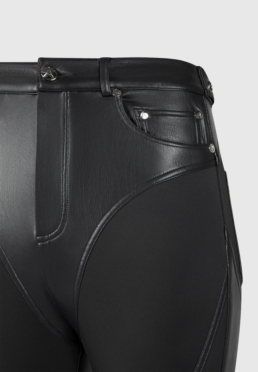 Leather Contour Leggings - Black - Image 9