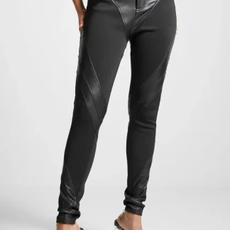 Leather Contour Leggings - Black