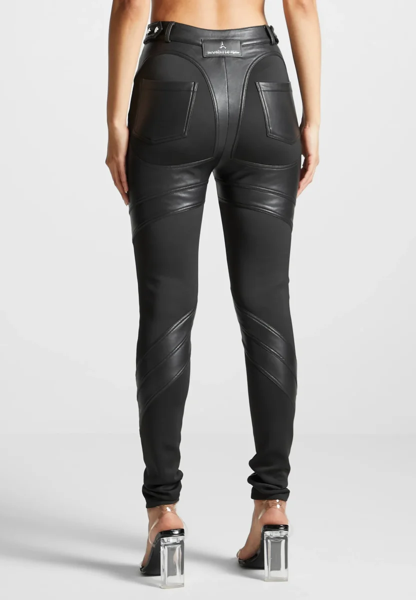 Leather Contour Leggings - Black - Image 7