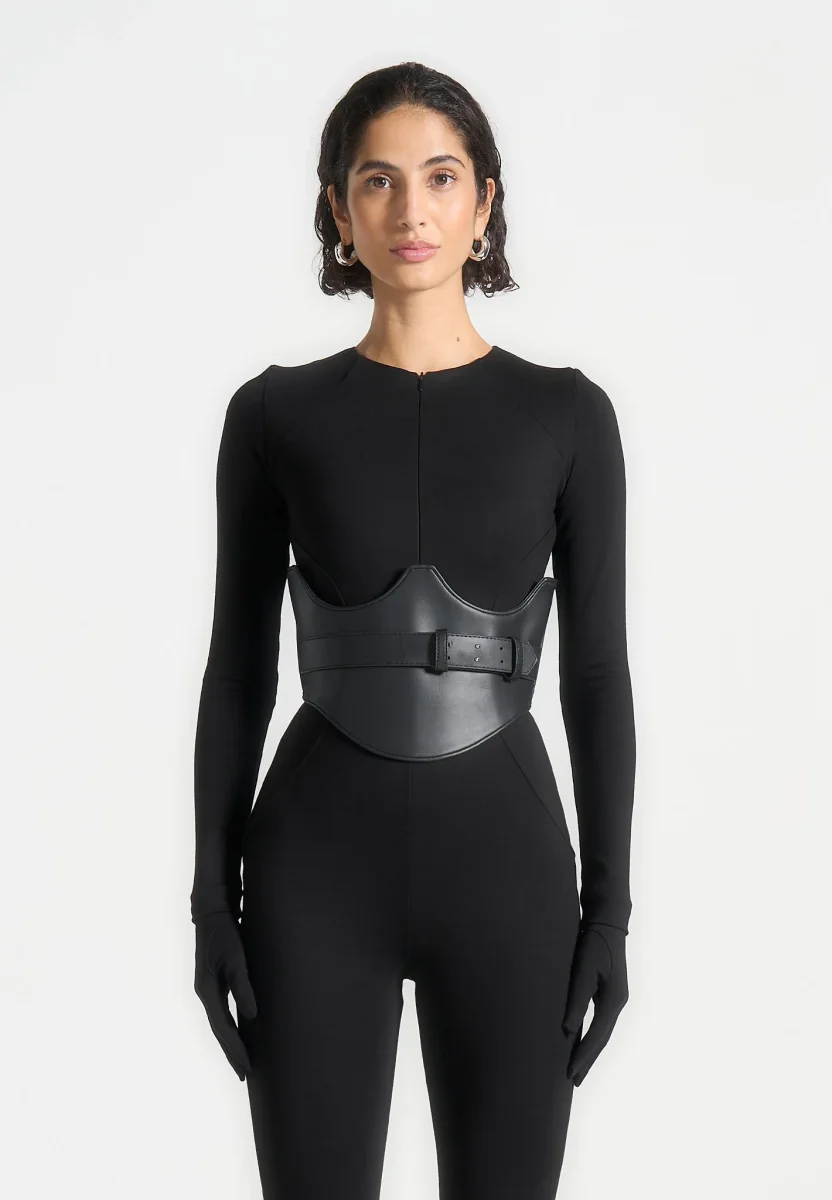 Leather Corset Belt - Black - Image 6