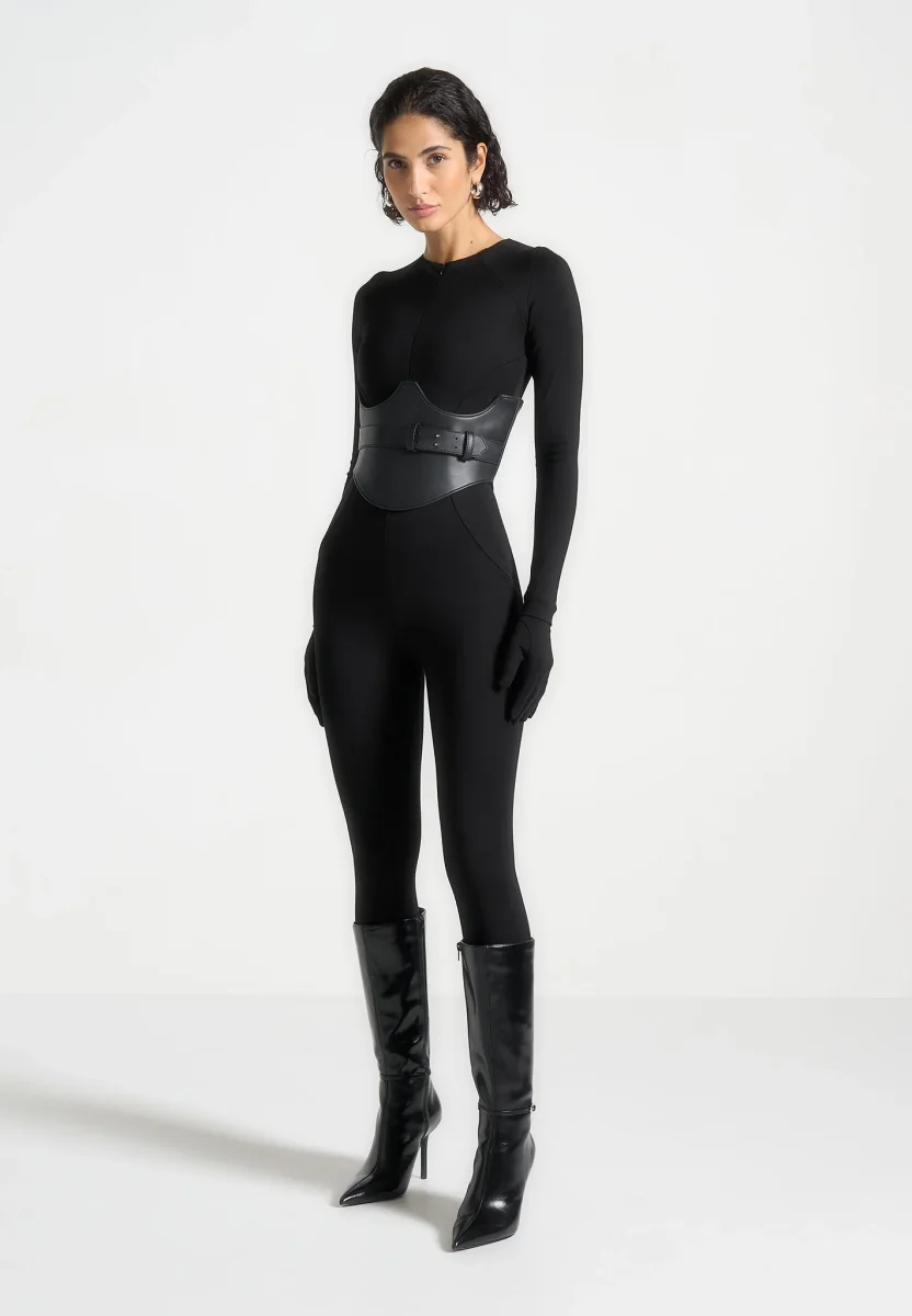 Leather Corset Belt - Black - Image 4