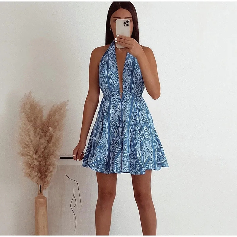 Vestido Curto Halter Azul Ipanema - Image 9