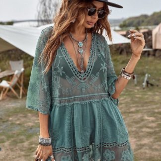 Vestido Saída de Praia Renda Bordada Oasis