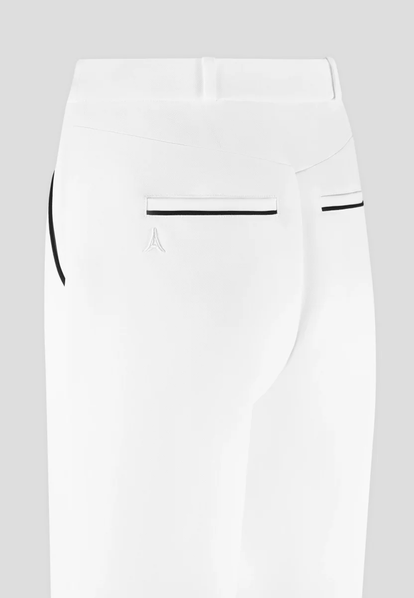Mina - Contrast Piped Pleated Pants - White/Black - Image 8